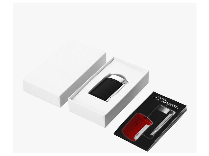 St Dupont Nuovo Accendino MiniJet Black Silver Nero - vista 8