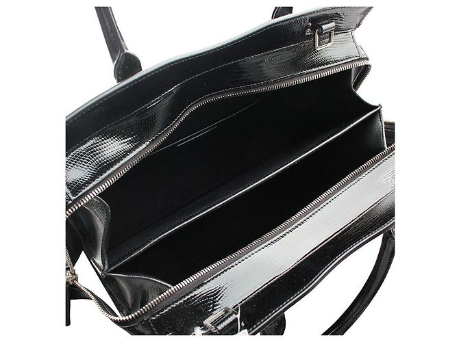 Saint Laurent Borsa tote e a tracolla in vernice con motivo lucertola nera Nero - vista 5