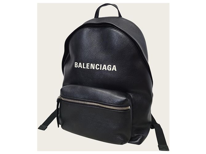 Balenciaga Everyday Leder-Rucksack mit Logo Schwarz - Ansicht 2