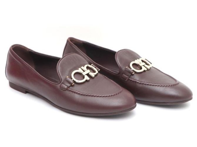 Salvatore Ferragamo Mocassini in pelle Tri-Logo da donna Rosso - vista 10
