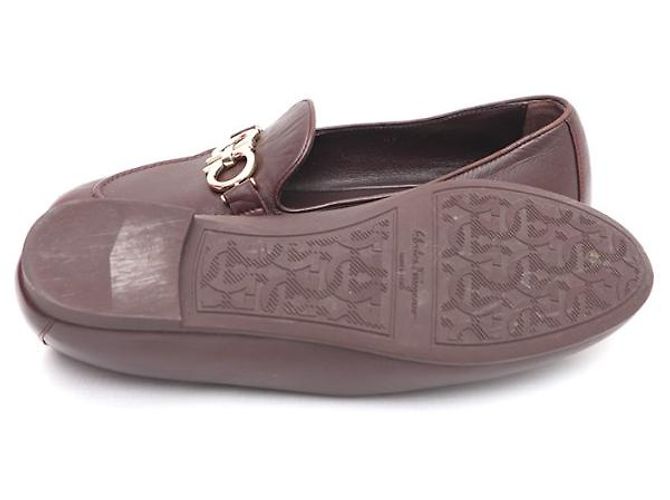 Salvatore Ferragamo Mocassini in pelle Tri-Logo da donna Rosso - vista 12
