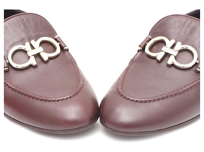 Salvatore Ferragamo Mocassini in pelle Tri-Logo da donna Rosso - vista 13