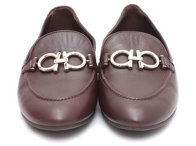 Salvatore Ferragamo Mocassini in pelle Tri-Logo da donna Rosso - vista 2