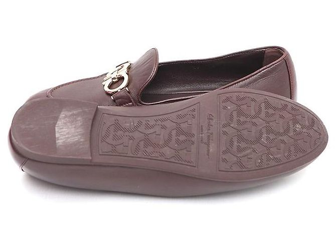 Salvatore Ferragamo Mocassini in pelle Tri-Logo da donna Rosso - vista 5