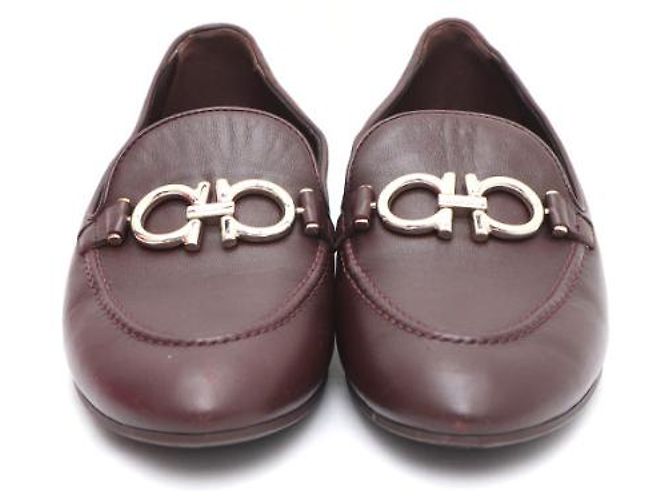 Salvatore Ferragamo Mocassini in pelle Tri-Logo da donna Rosso - vista 9