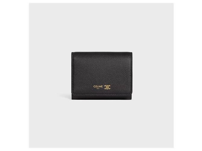 Céline Cartera de piel de becerro granulada suave Negro Azul Cartera pequeña para mujer - vista 2