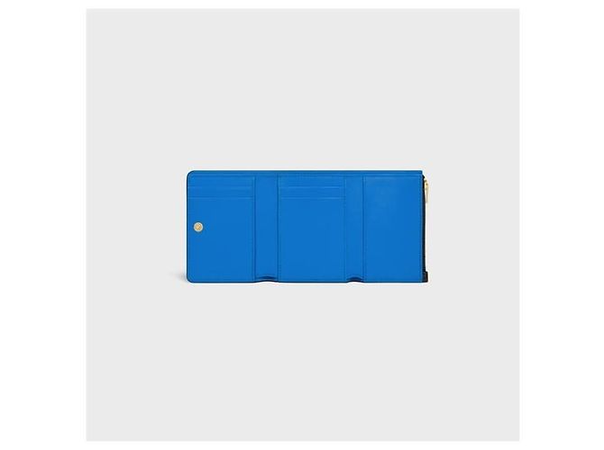 Céline Cartera de piel de becerro granulada suave Negro Azul Cartera pequeña para mujer - vista 3