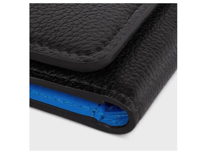 Céline Cartera de piel de becerro granulada suave Negro Azul Cartera pequeña para mujer - vista 6