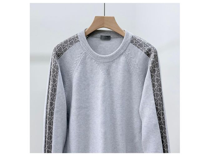 Dior Pull en maille avec inserts Oblique Blanc - vue 2