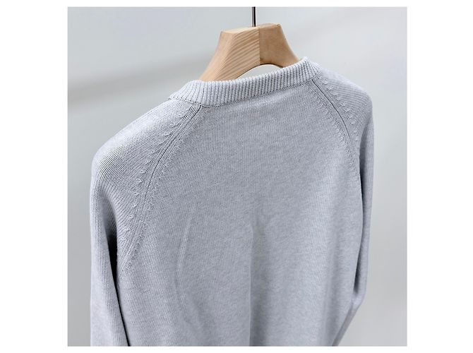 Dior Pull en maille avec inserts Oblique Blanc - vue 5