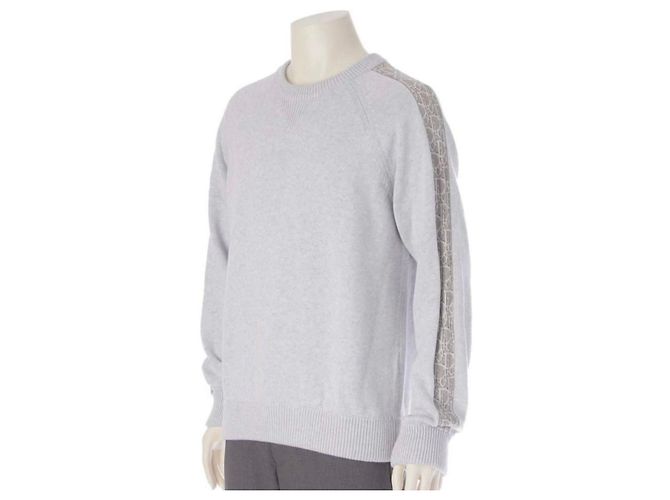 Dior Pull en maille avec inserts Oblique Blanc - vue 7