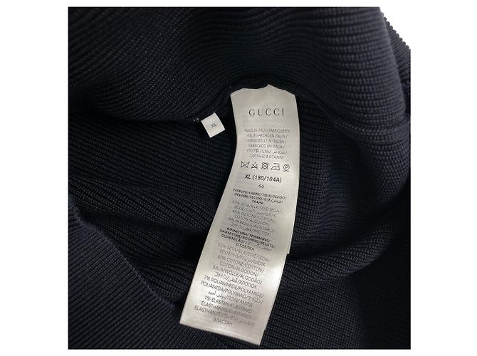 Gucci Cardigã de seda e algodão com intarsia Azul - vista 6