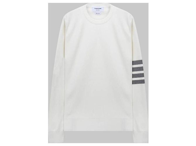 Thom Browne Stripe Milano Stitch Knit Weiß - Ansicht 4