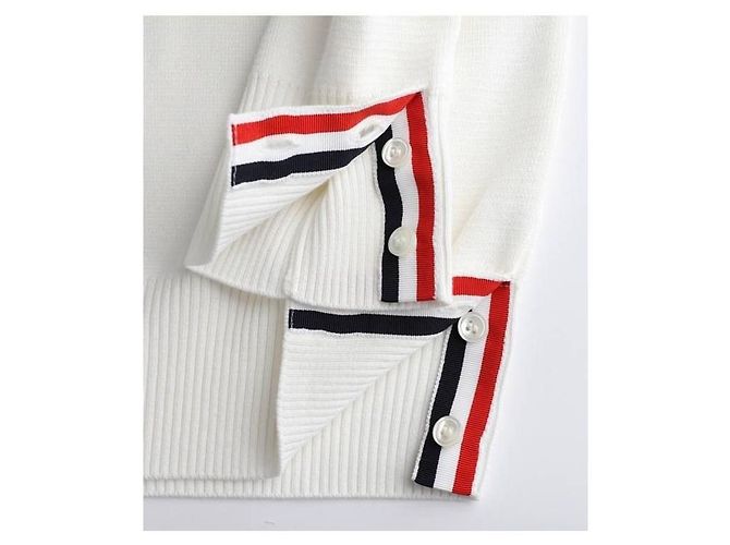 Thom Browne Stripe Milano Stitch Knit Weiß - Ansicht 8