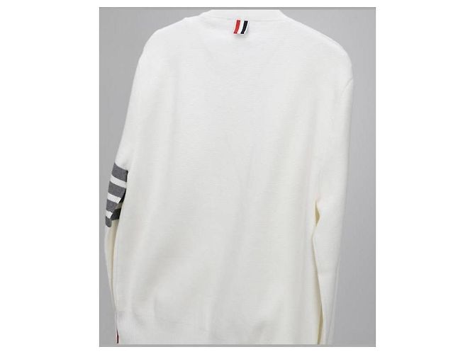 Thom Browne Stripe Milano Stitch Knit Weiß - Ansicht 9