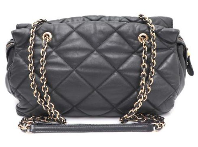 Salvatore Ferragamo Borsa a tracolla con catena dorata e logo Nero - vista 13