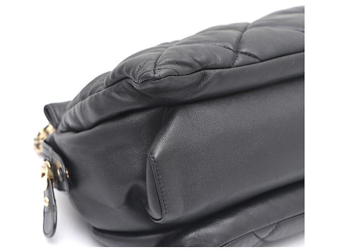 Salvatore Ferragamo Borsa a tracolla con catena dorata e logo Nero - vista 17