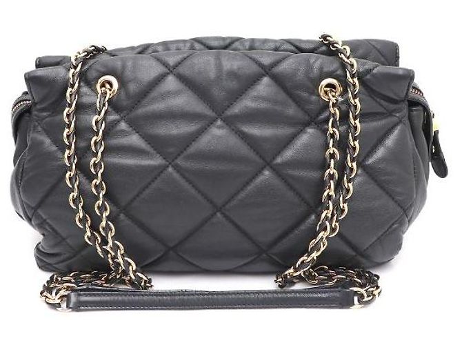 Salvatore Ferragamo Borsa a tracolla con catena dorata e logo Nero - vista 3