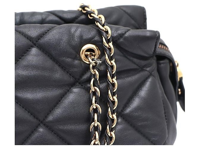Salvatore Ferragamo Borsa a tracolla con catena dorata e logo Nero - vista 4