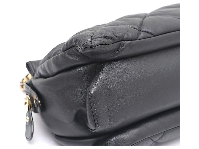 Salvatore Ferragamo Borsa a tracolla con catena dorata e logo Nero - vista 7