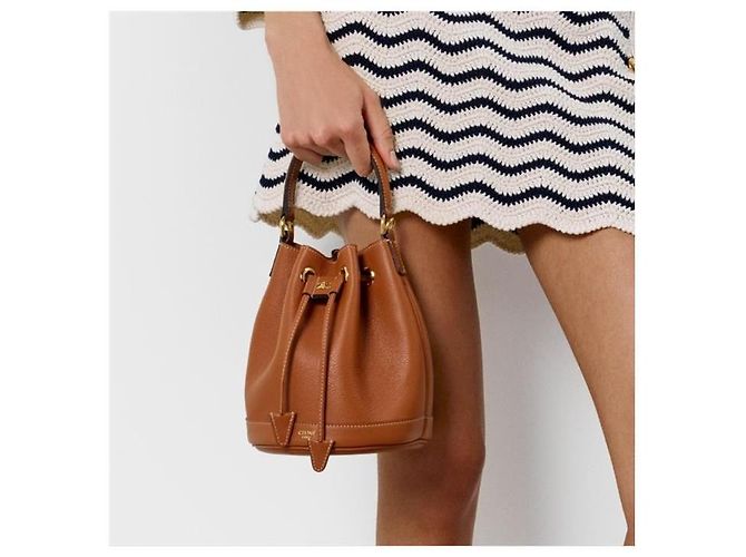 Céline Borsa Tine Clara Supplement in vitello grana Brown Marrone - vista 3