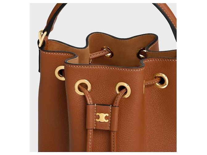 Céline Borsa Tine Clara Supplement in vitello grana Brown Marrone - vista 6