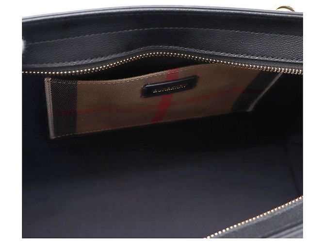 Burberry Borsa Tote e Borsa a Tracolla in tela Check Canvas Nero - vista 17