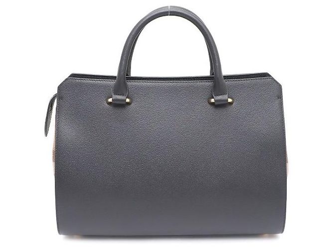 Burberry Borsa Tote e Borsa a Tracolla in tela Check Canvas Nero - vista 3