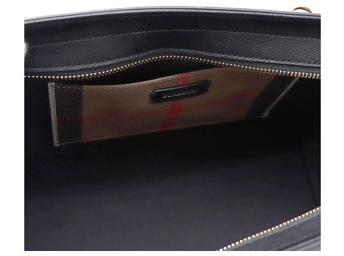 Burberry Borsa Tote e Borsa a Tracolla in tela Check Canvas Nero - vista 8