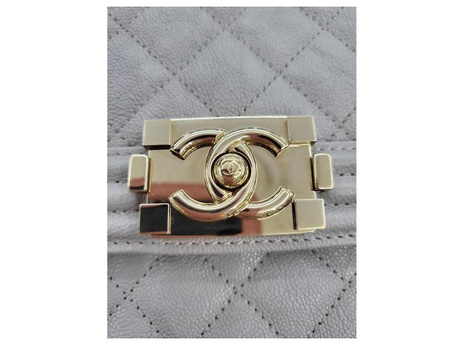 Chanel Serie di borse a tracolla Boy Caviar Flap Gold Marrone - vista 20
