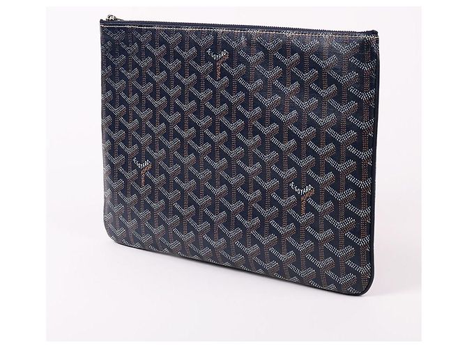 Goyard Pochette Sena MM Unisex Clutch Bag Navy Blu - vista 3