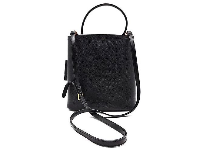 Prada Saffiano-Panel-Tote und Schultertasche Schwarz - Ansicht 3