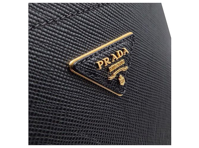 Prada Saffiano-Panel-Tote und Schultertasche Schwarz - Ansicht 8