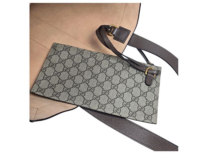Gucci Borsa Tote Ophidia Large Marrone - vista 6