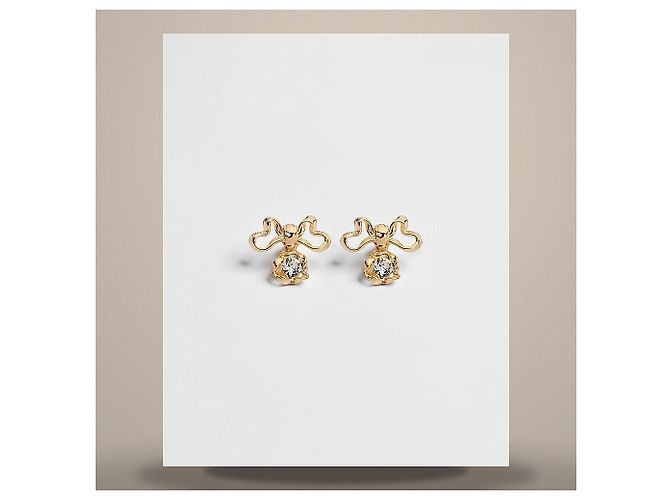 Louis Vuitton Orecchini a fiocco twist metallo finitura oro e cristallo D'oro - vista 2