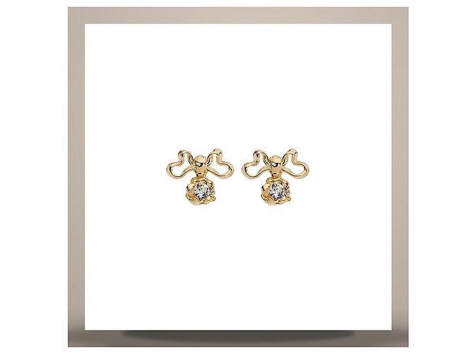 Louis Vuitton Orecchini a fiocco twist metallo finitura oro e cristallo D'oro - vista 4