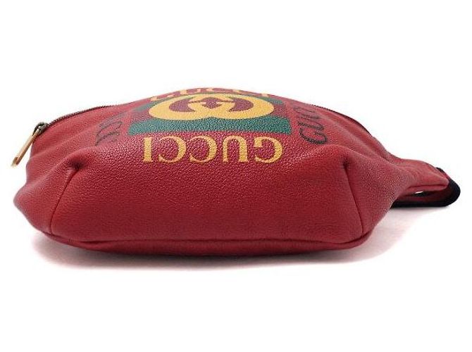 Gucci Sac banane unisexe en cuir avec imprimé logo rouge Crossbody - vue 6