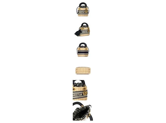 Dior Natural Worker Lady Bag Mini Blu - vista 2