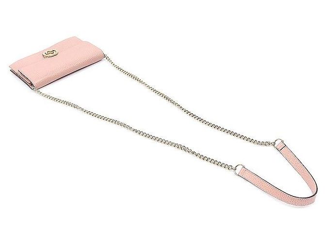 Gucci Mini Clutch Crossbody em Pele Rosa com Corrente GG Entrelaçada - vista 4