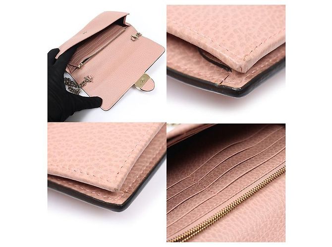 Gucci Mini Clutch Crossbody em Pele Rosa com Corrente GG Entrelaçada - vista 7