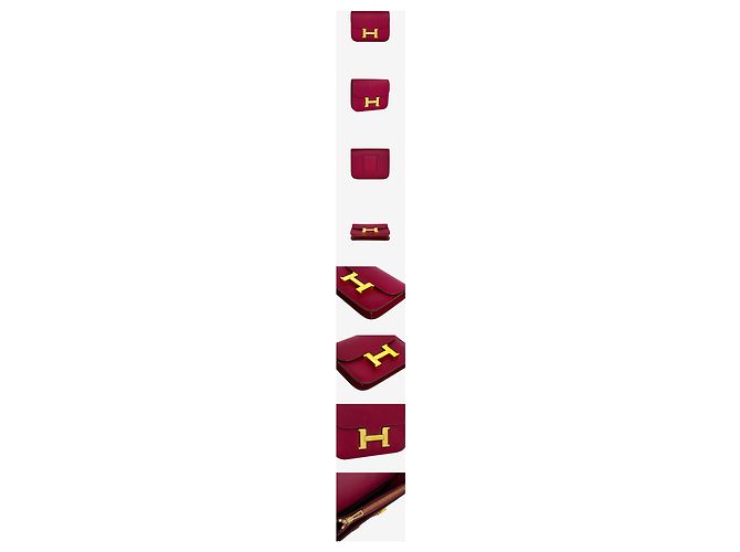 Hermès Portafoglio Constance Burgundy Rosa - vista 2