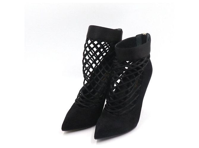 Louis Vuitton Stivaletti da donna in pelle scamosciata e mesh nera Nero - vista 3