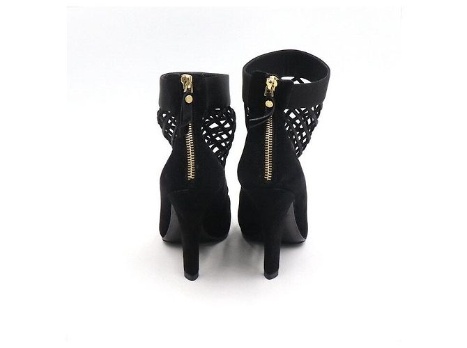 Louis Vuitton Stivaletti da donna in pelle scamosciata e mesh nera Nero - vista 5