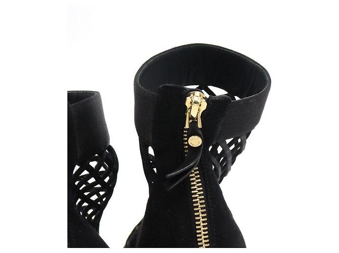 Louis Vuitton Stivaletti da donna in pelle scamosciata e mesh nera Nero - vista 6