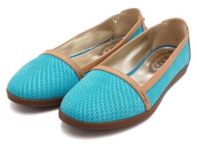 Tod's Ballerine in pelle di pitone blu da donna - vista 3