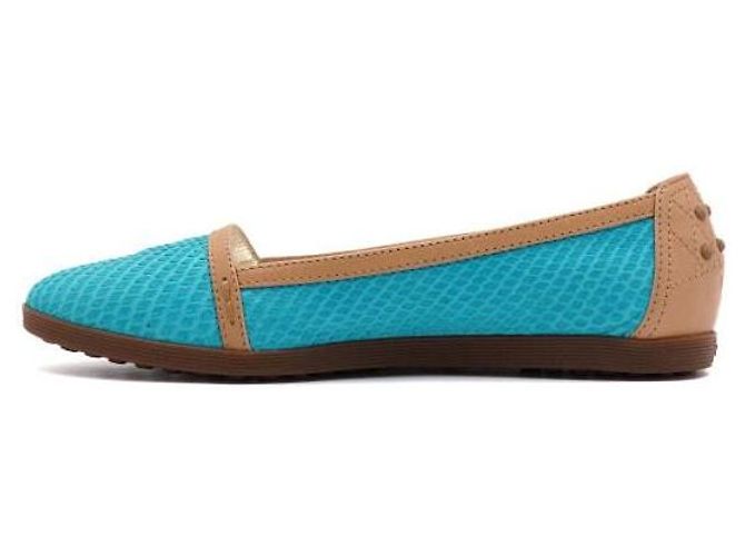 Tod's Ballerine in pelle di pitone blu da donna - vista 4