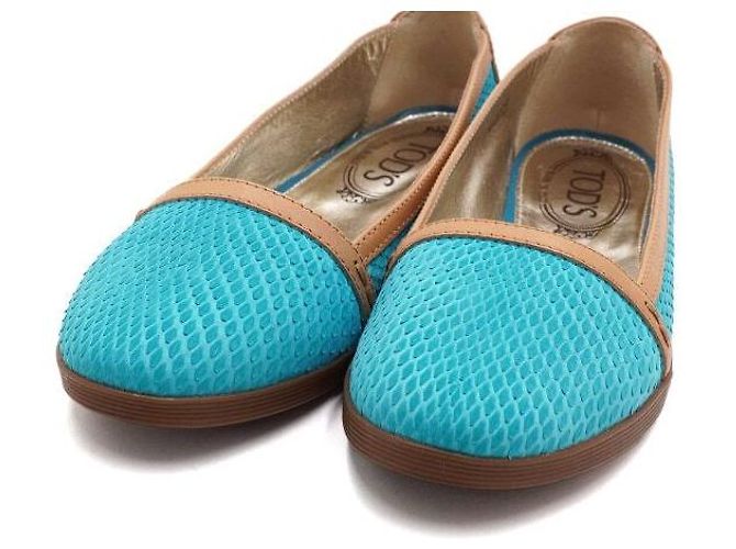 Tod's Ballerine in pelle di pitone blu da donna - vista 5