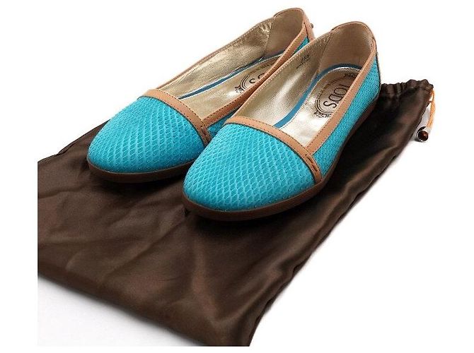 Tod's Ballerine in pelle di pitone blu da donna - vista 7