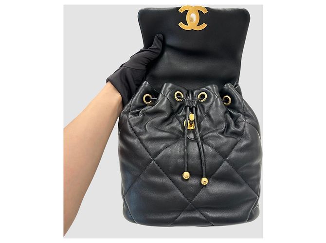 Chanel 19 Chanel Rucksack aus Lammleder Gold Golden - Ansicht 6