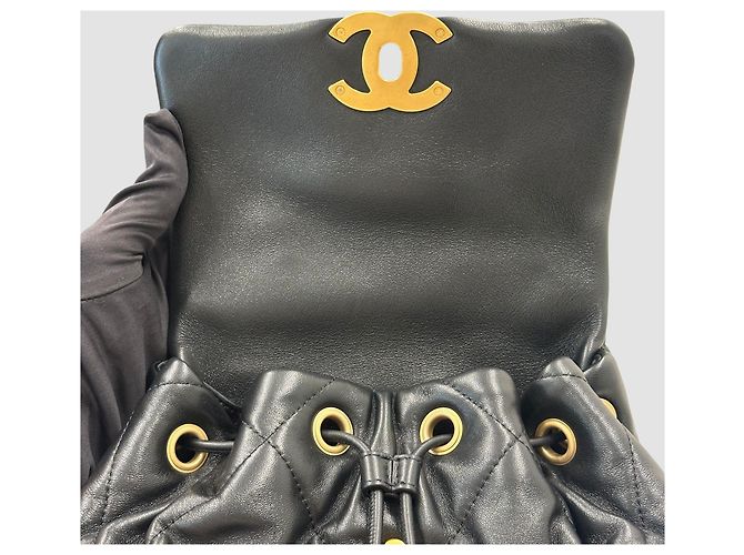 Chanel 19 Chanel Rucksack aus Lammleder Gold Golden - Ansicht 7